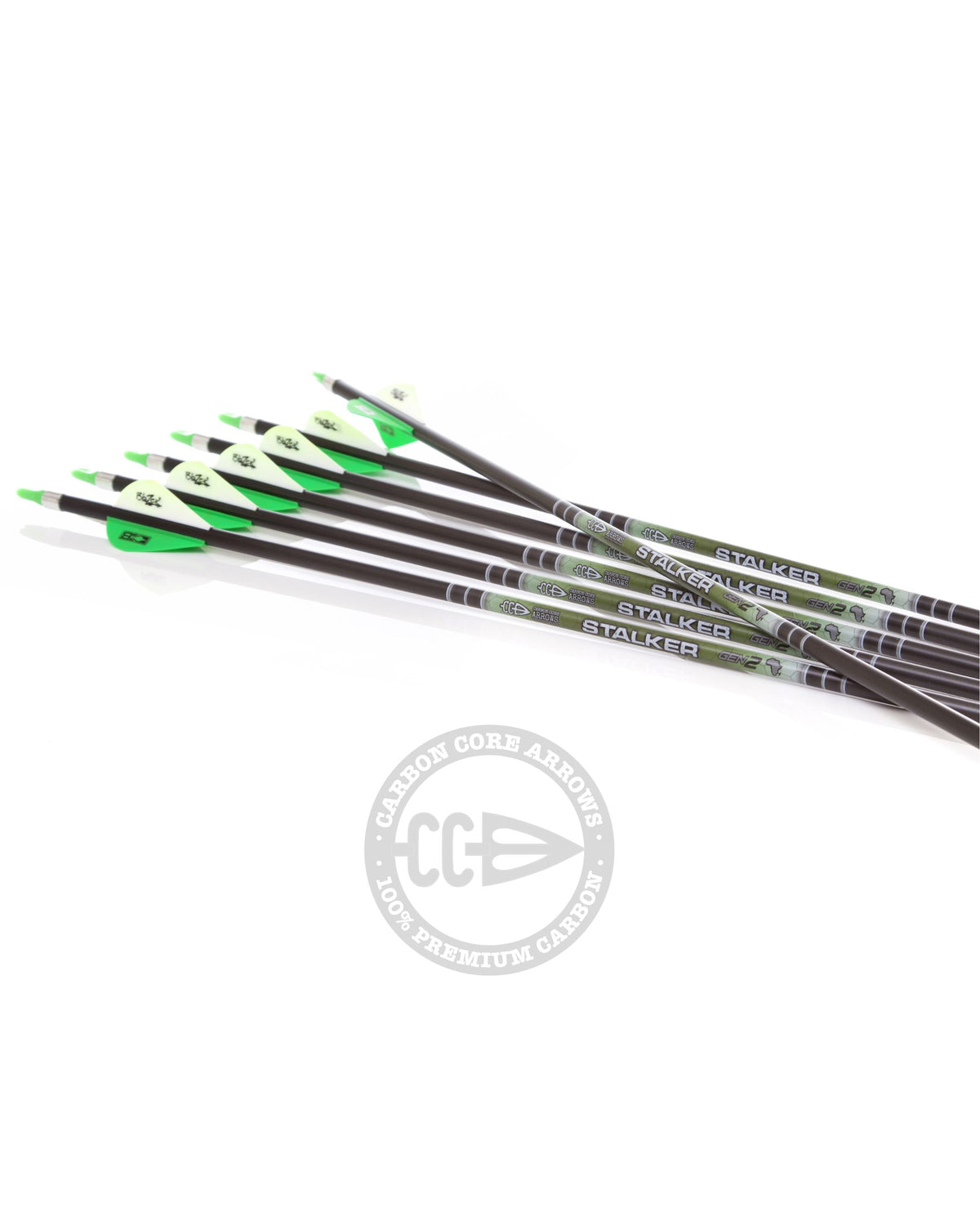 Carbon Core Stalker 6.2mm Prefletched Arrows | .800 Spine (.003")