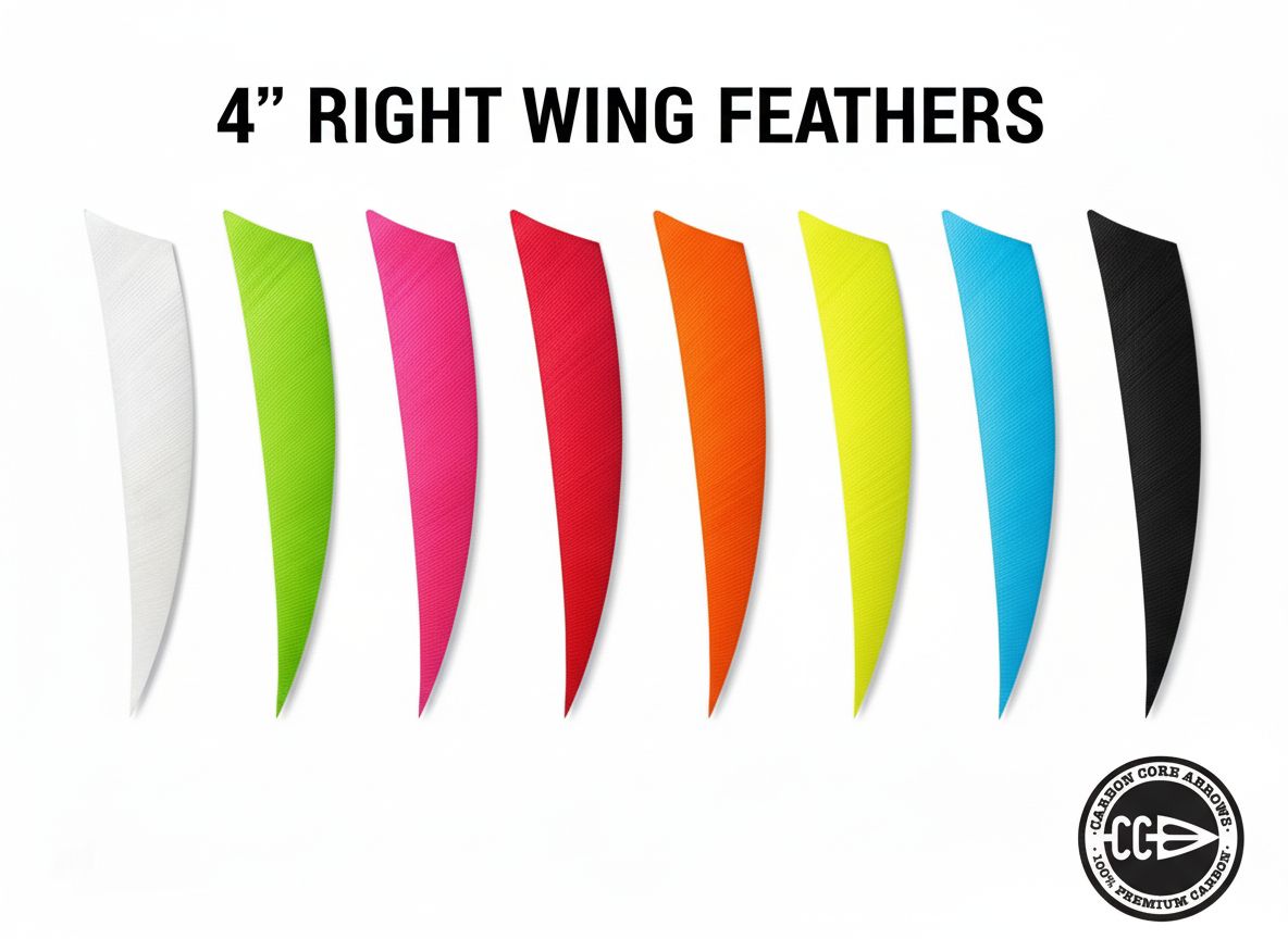 Carbon Core 4" Right Wing Shield Cut Feathers — Carbon Core Arrows