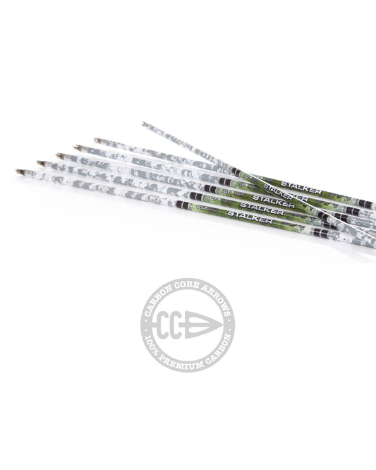 Carbon Core Stalker 6.2mm Carbon Arrow Shafts | Camo Edition (.003") | High-Visibility Diagnostics